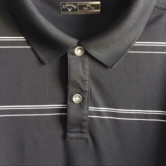 {Callaway} Striped Golf Polo Shirt Black XXL - Picture 7 of 7